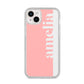 Pastel Pink Personalised Name iPhone 14 Plus Glitter Tough Case Starlight