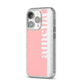 Pastel Pink Personalised Name iPhone 14 Pro Glitter Tough Case Silver Angled Image
