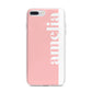 Pastel Pink Personalised Name iPhone 7 Plus Bumper Case on Silver iPhone