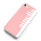Pastel Pink Personalised Name iPhone 8 Bumper Case on Silver iPhone Alternative Image