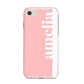 Pastel Pink Personalised Name iPhone 8 Bumper Case on Silver iPhone