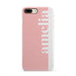 Pastel Pink Personalised Name iPhone 8 Plus 3D Snap Case on Gold Phone