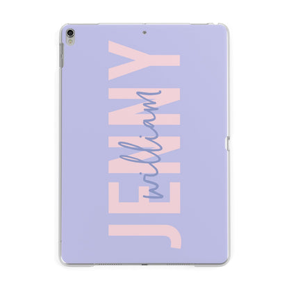 Pastel Pink and Purple Full Name Apple iPad Silver Case