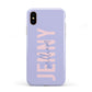 Pastel Pink and Purple Full Name Apple iPhone XS 3D Tough
