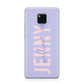 Pastel Pink and Purple Full Name Huawei Mate 20X Phone Case