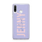 Pastel Pink and Purple Full Name Huawei P30 Lite Phone Case