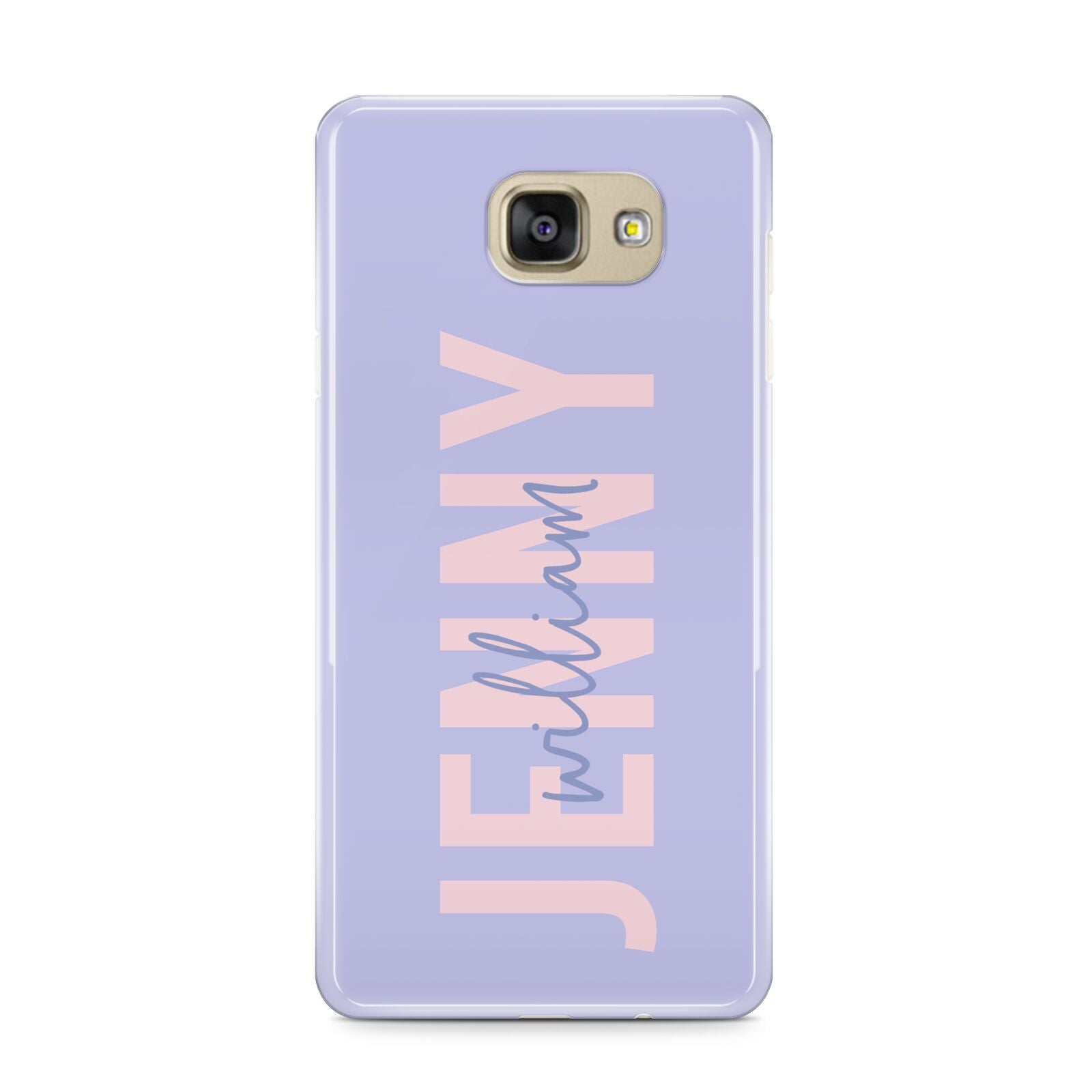 Pastel Pink and Purple Full Name Samsung Galaxy A9 2016 Case on gold phone