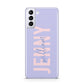 Pastel Pink and Purple Full Name Samsung S21 Plus Phone Case