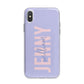 Pastel Pink and Purple Full Name iPhone X Bumper Case on Silver iPhone Alternative Image 1