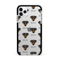 Patterdale Terrier Icon with Name Apple iPhone 11 Pro Max in Silver with Black Impact Case