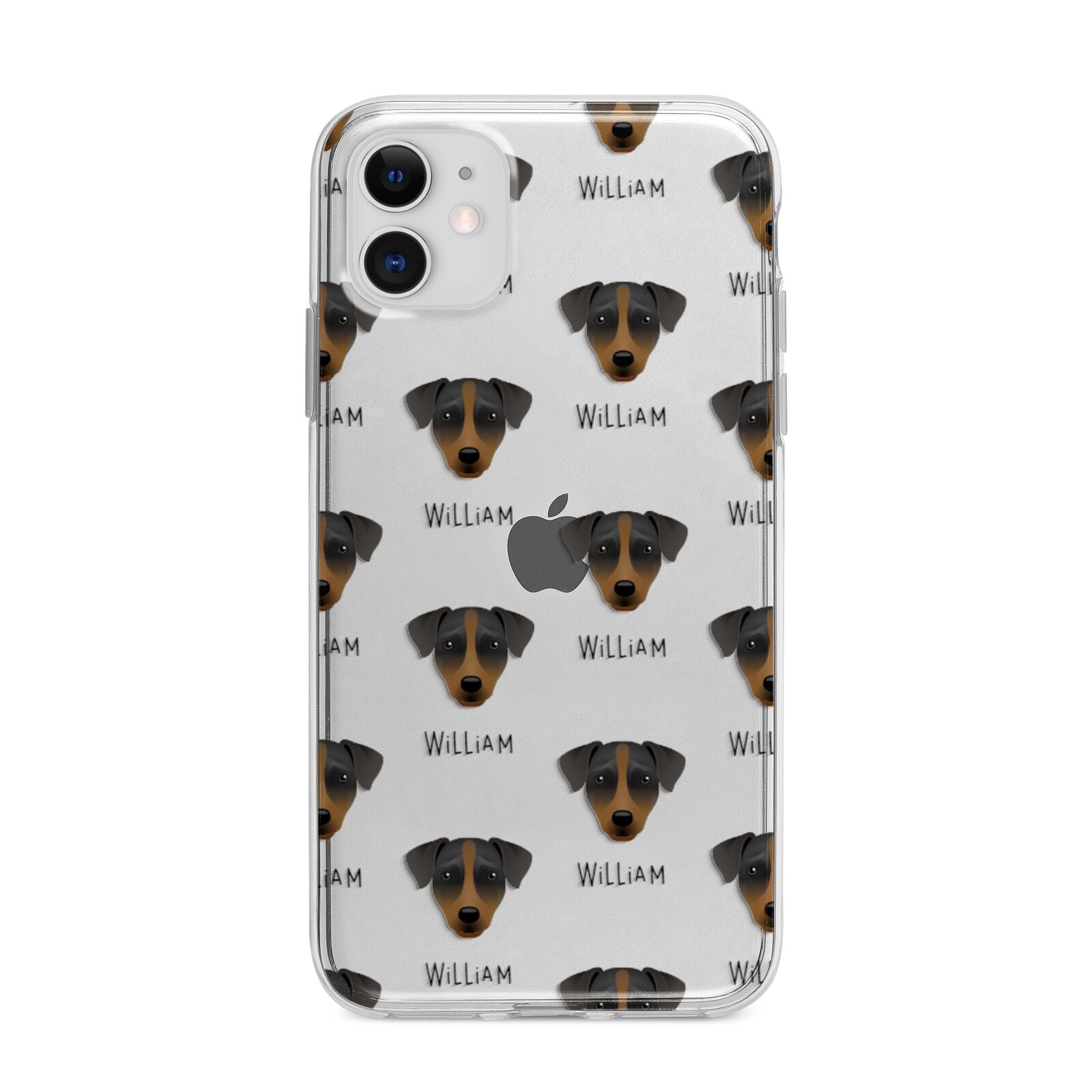 Patterdale Terrier Icon with Name Apple iPhone 11 in White with Bumper Case