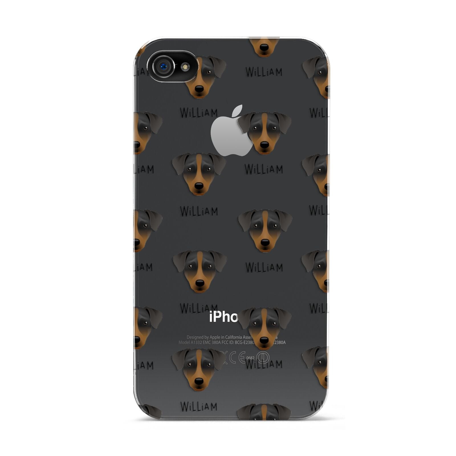 Patterdale Terrier Icon with Name Apple iPhone 4s Case