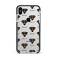 Patterdale Terrier Icon with Name Apple iPhone Xs Max Impact Case Black Edge on Silver Phone