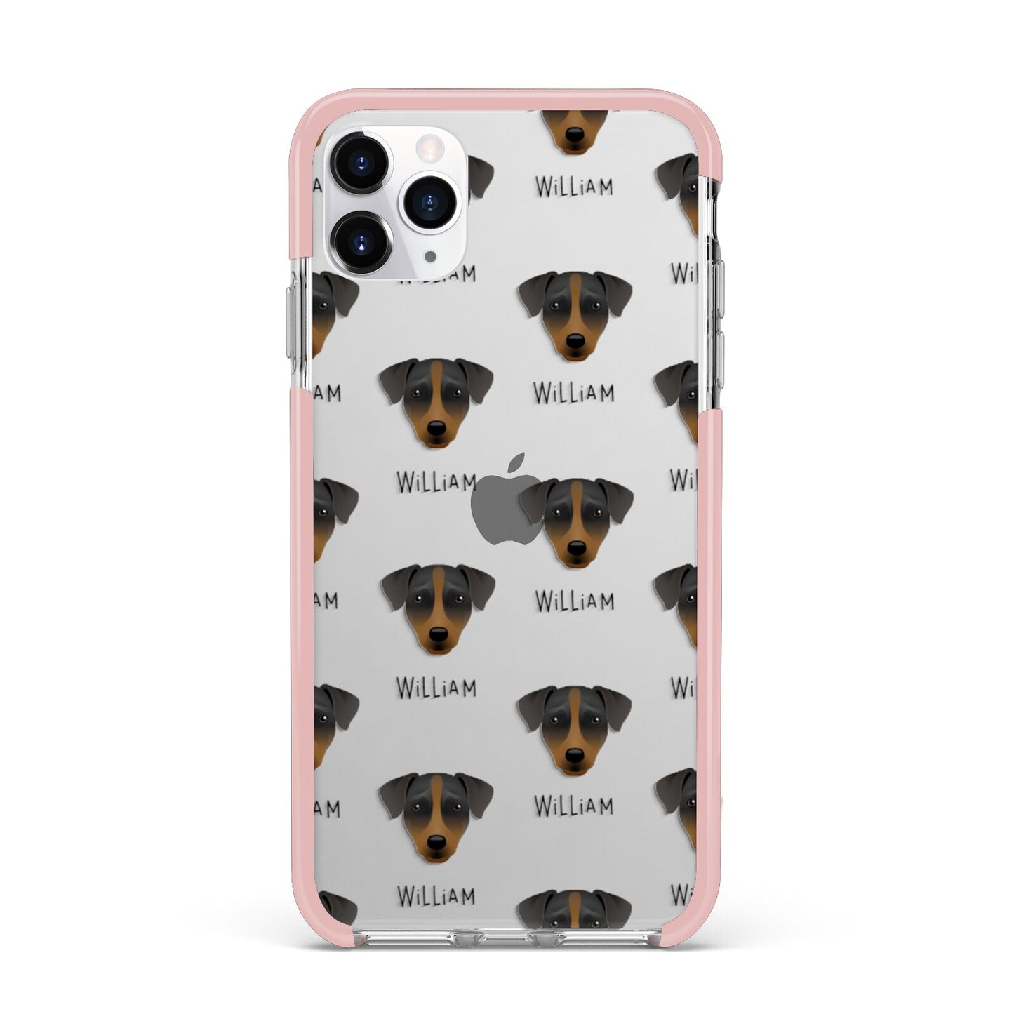 Patterdale Terrier Icon with Name iPhone 11 Pro Max Impact Pink Edge Case