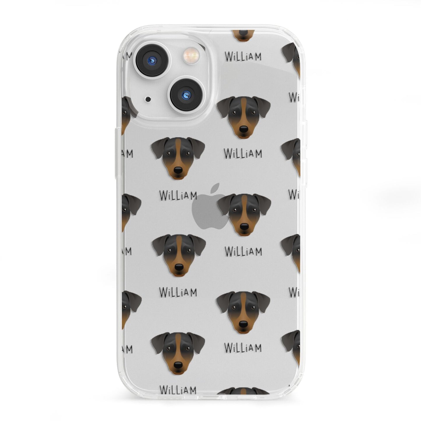 Patterdale Terrier Icon with Name iPhone 13 Mini Clear Bumper Case