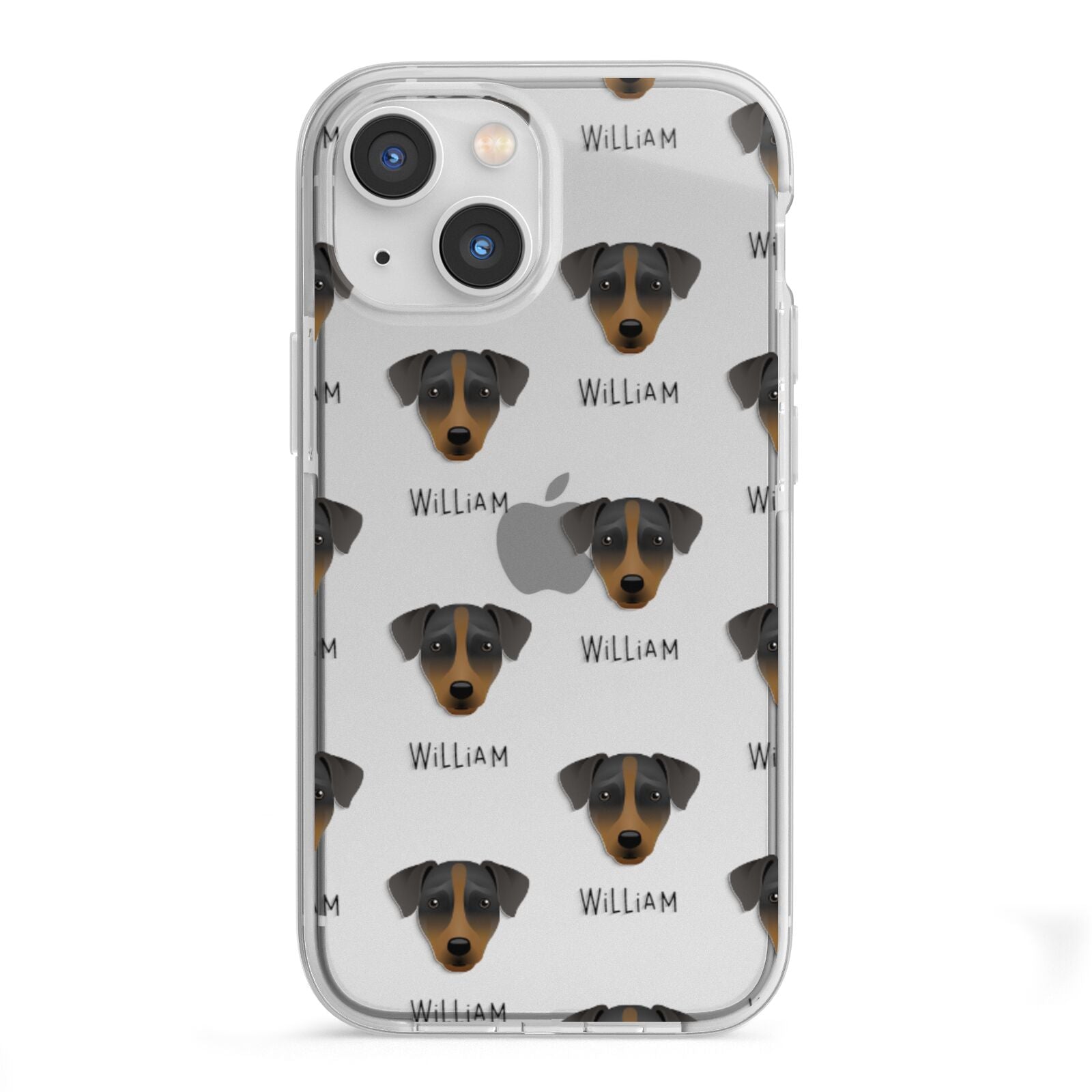Patterdale Terrier Icon with Name iPhone 13 Mini TPU Impact Case with White Edges