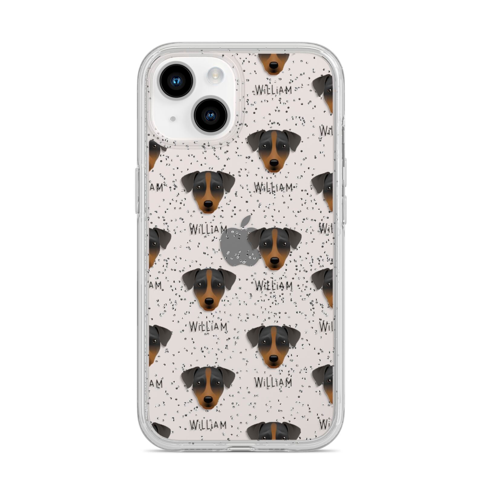 Patterdale Terrier Icon with Name iPhone 14 Glitter Tough Case Starlight