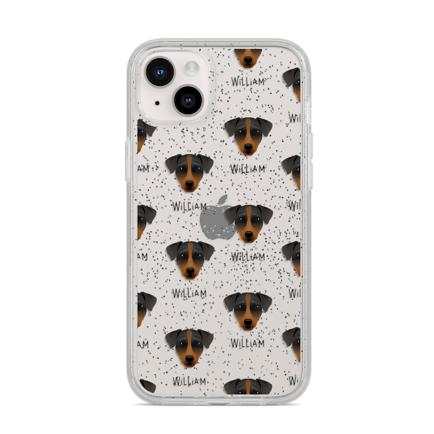 Patterdale Terrier Icon with Name iPhone 14 Plus Glitter Tough Case Starlight