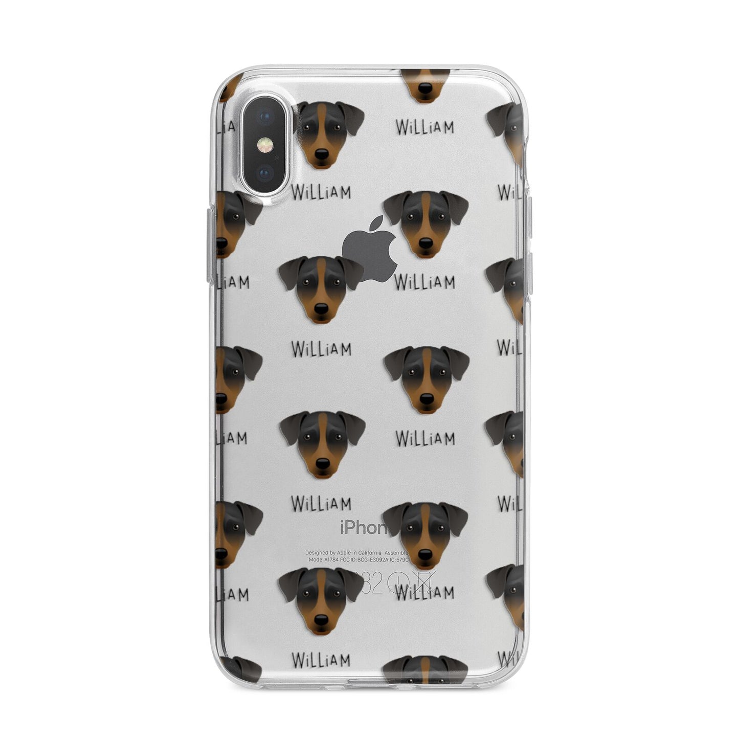 Patterdale Terrier Icon with Name iPhone X Bumper Case on Silver iPhone Alternative Image 1