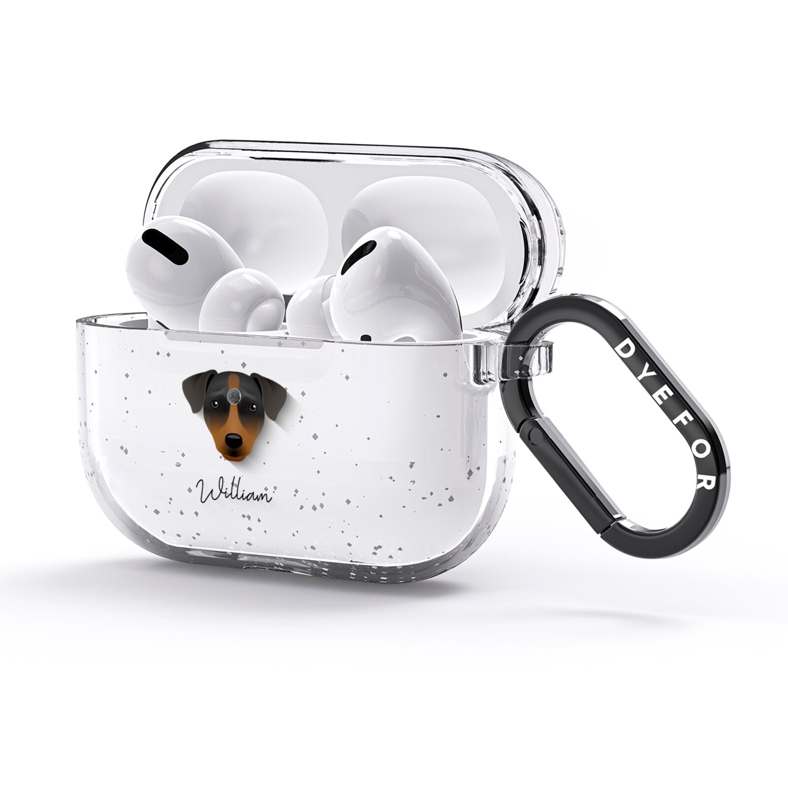 Patterdale Terrier Personalised AirPods Glitter Case 3rd Gen Side Image
