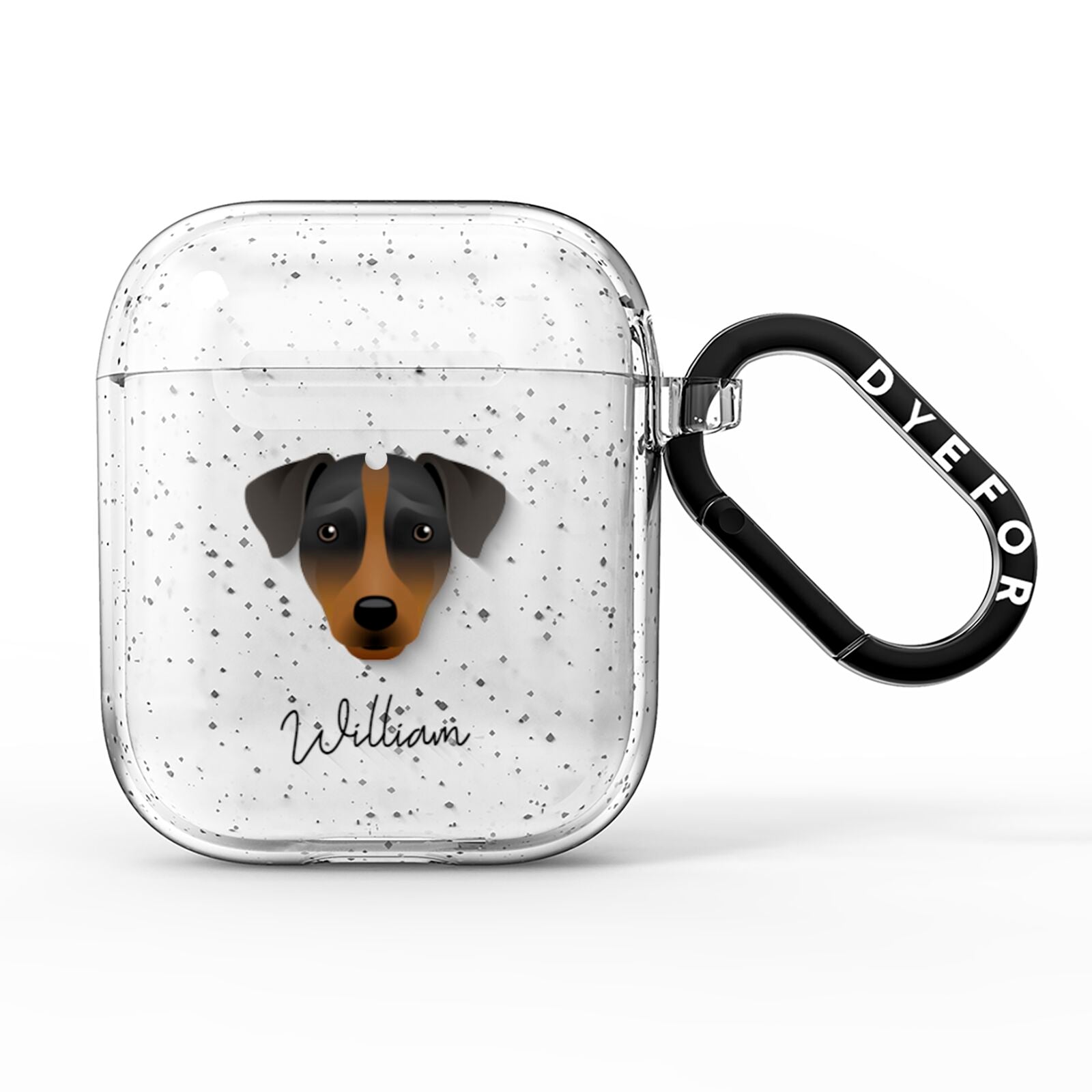 Patterdale Terrier Personalised AirPods Glitter Case