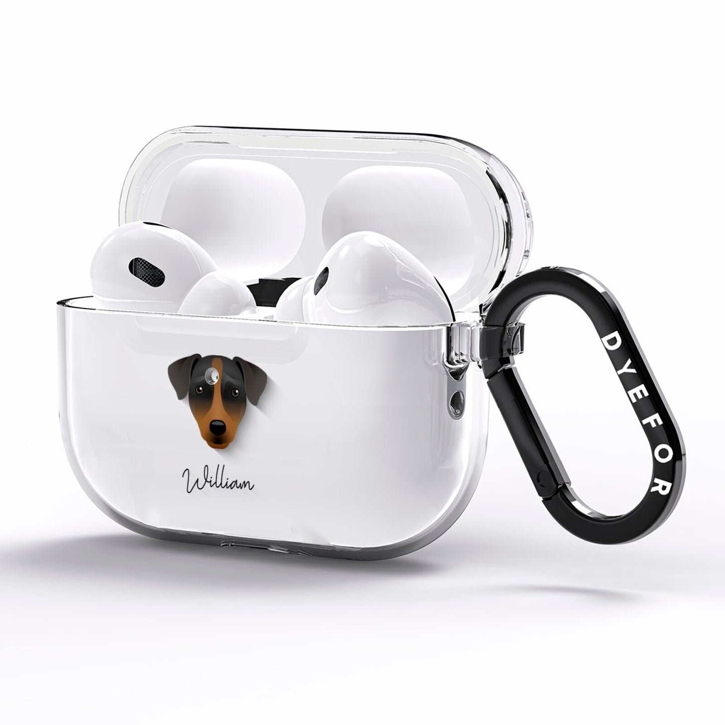 Patterdale Terrier Personalised AirPods Pro Clear Case Side Image