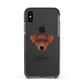 Patterdale Terrier Personalised Apple iPhone Xs Impact Case Black Edge on Black Phone