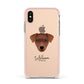 Patterdale Terrier Personalised Apple iPhone Xs Impact Case Pink Edge on Gold Phone