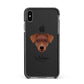 Patterdale Terrier Personalised Apple iPhone Xs Max Impact Case Black Edge on Black Phone