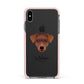 Patterdale Terrier Personalised Apple iPhone Xs Max Impact Case Pink Edge on Black Phone