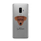 Patterdale Terrier Personalised Samsung Galaxy S9 Plus Case on Silver phone