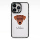 Patterdale Terrier Personalised iPhone 13 Pro Black Impact Case on Silver phone
