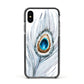 Peacock Apple iPhone Xs Impact Case Black Edge on Black Phone