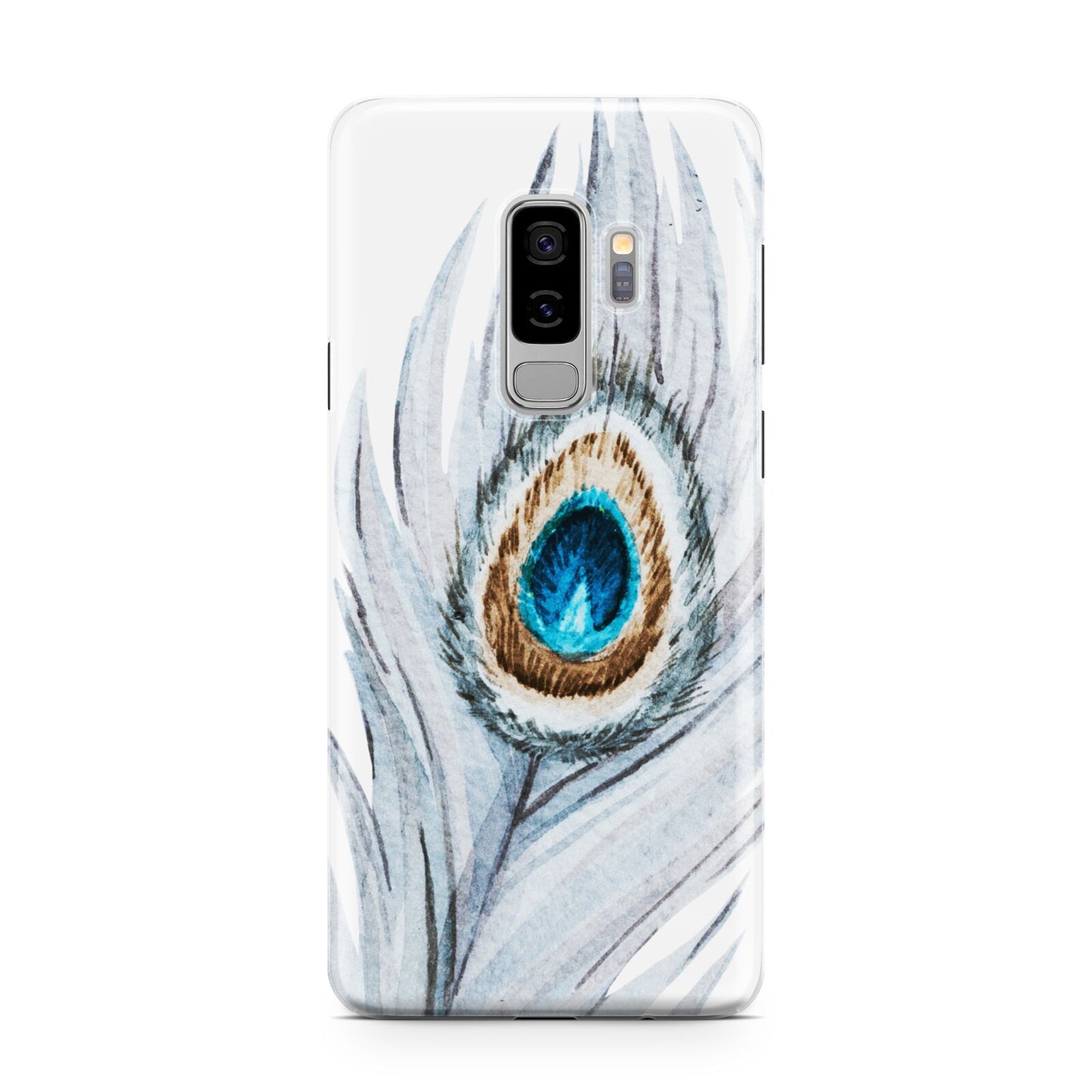 Peacock Samsung Galaxy S9 Plus Case on Silver phone