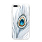 Peacock iPhone 8 Plus Bumper Case on Silver iPhone