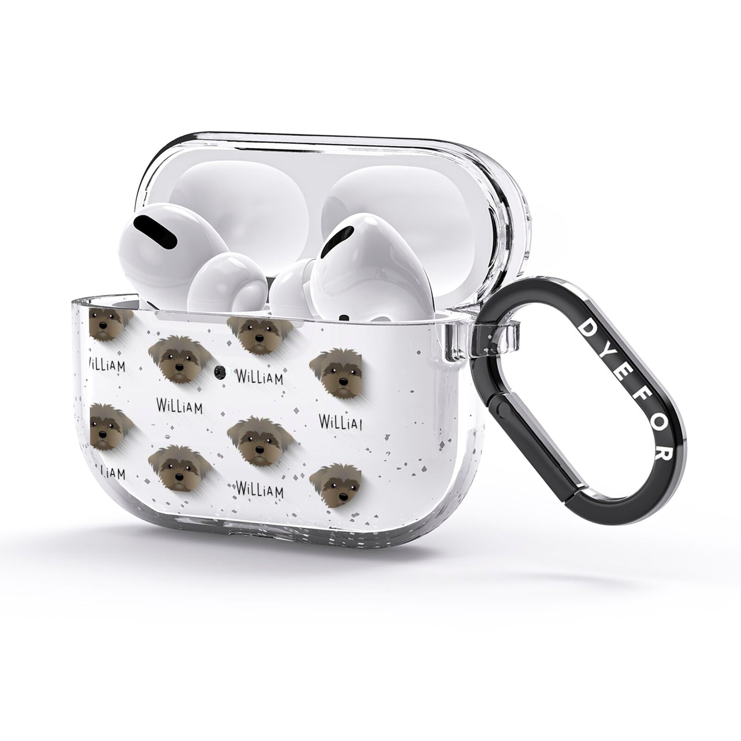 Peek a poo Icon with Name AirPods Glitter Case 3rd Gen Side Image