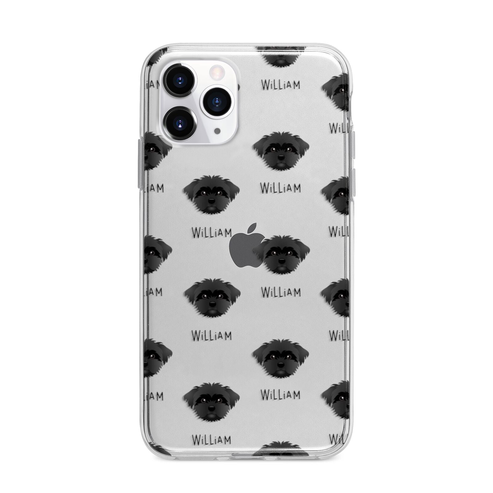 Peek a poo Icon with Name Apple iPhone 11 Pro in Silver with Bumper Case