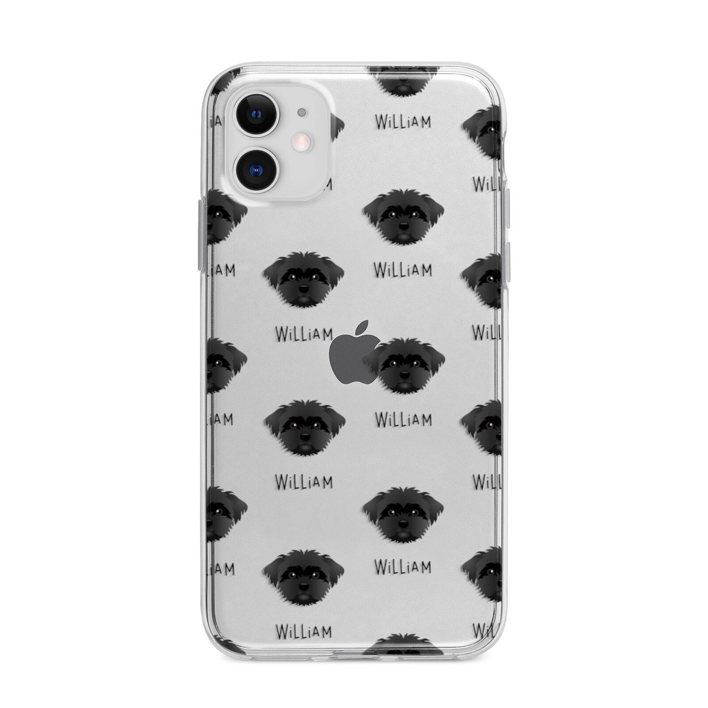 Peek a poo Icon with Name Apple iPhone 11 in White with Bumper Case