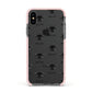 Peek a poo Icon with Name Apple iPhone Xs Impact Case Pink Edge on Black Phone