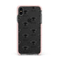 Peek a poo Icon with Name Apple iPhone Xs Max Impact Case Pink Edge on Black Phone
