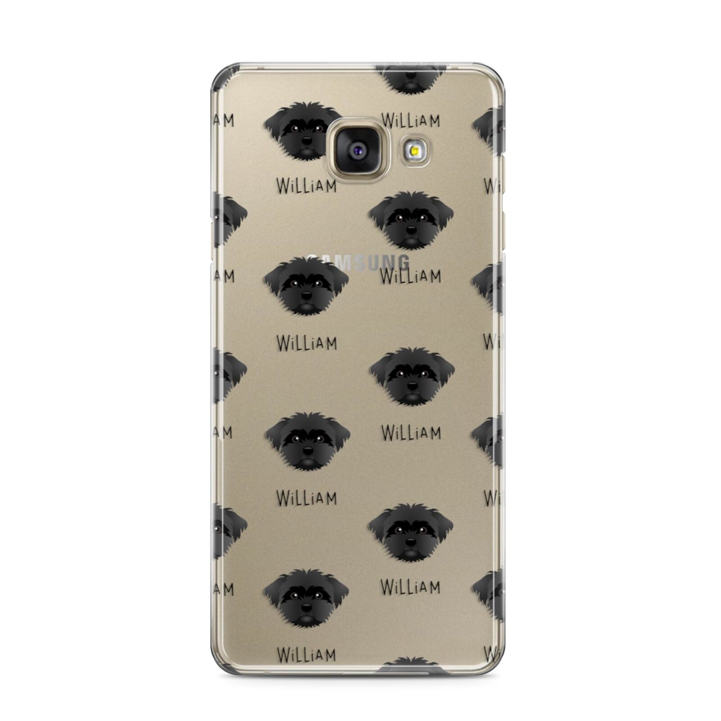 Peek a poo Icon with Name Samsung Galaxy A3 2016 Case on gold phone