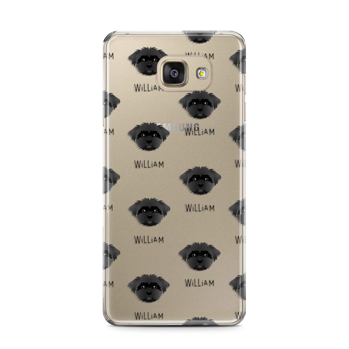 Peek a poo Icon with Name Samsung Galaxy A7 2016 Case on gold phone