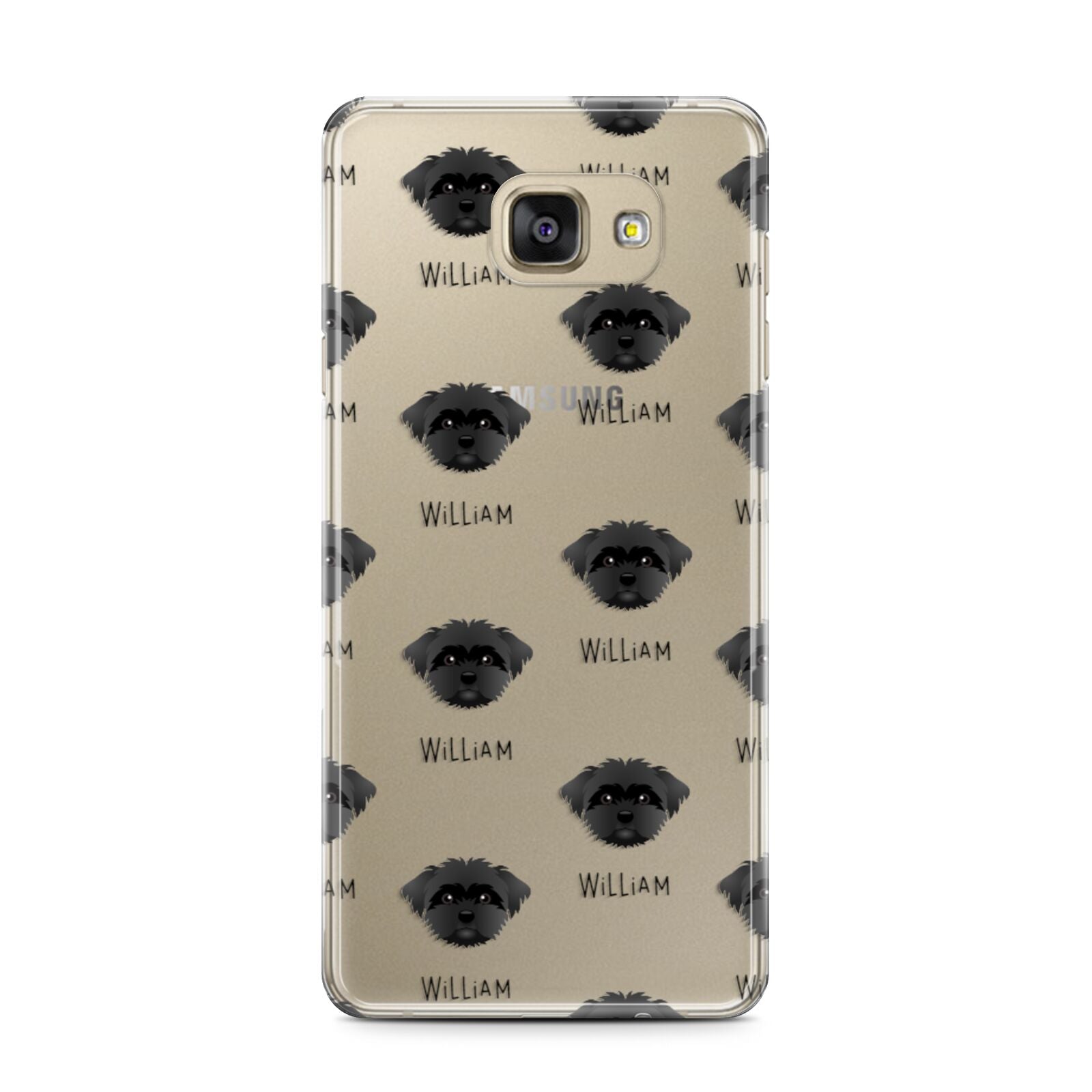 Peek a poo Icon with Name Samsung Galaxy A7 2016 Case on gold phone