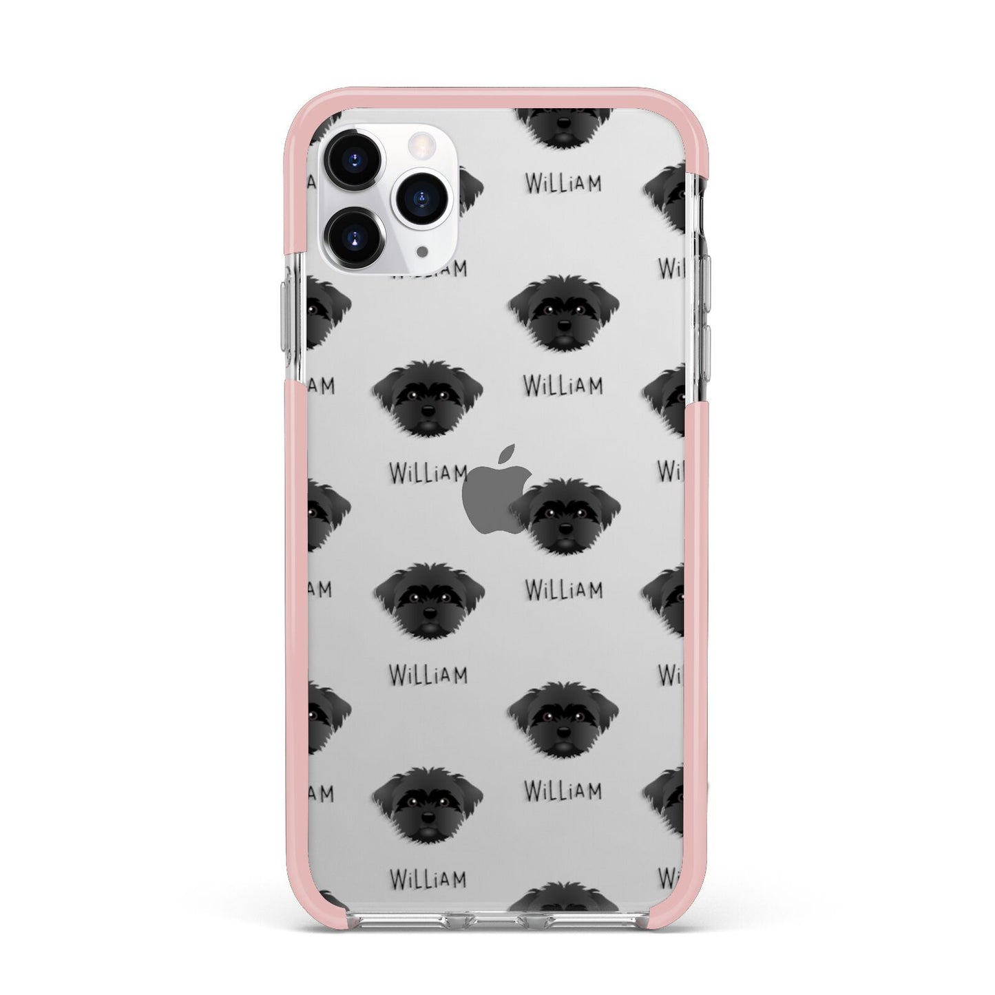 Peek a poo Icon with Name iPhone 11 Pro Max Impact Pink Edge Case