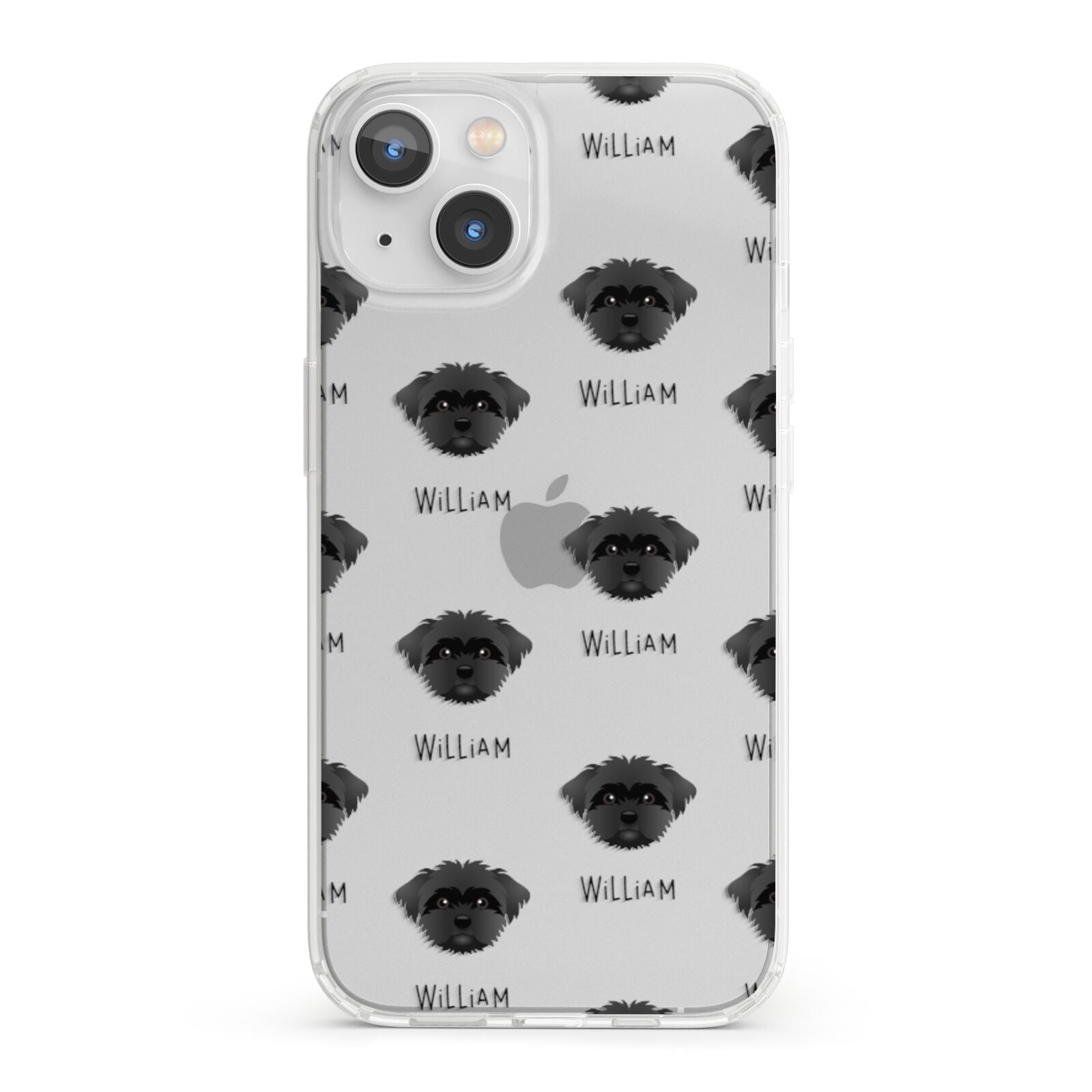 Peek a poo Icon with Name iPhone 13 Clear Bumper Case