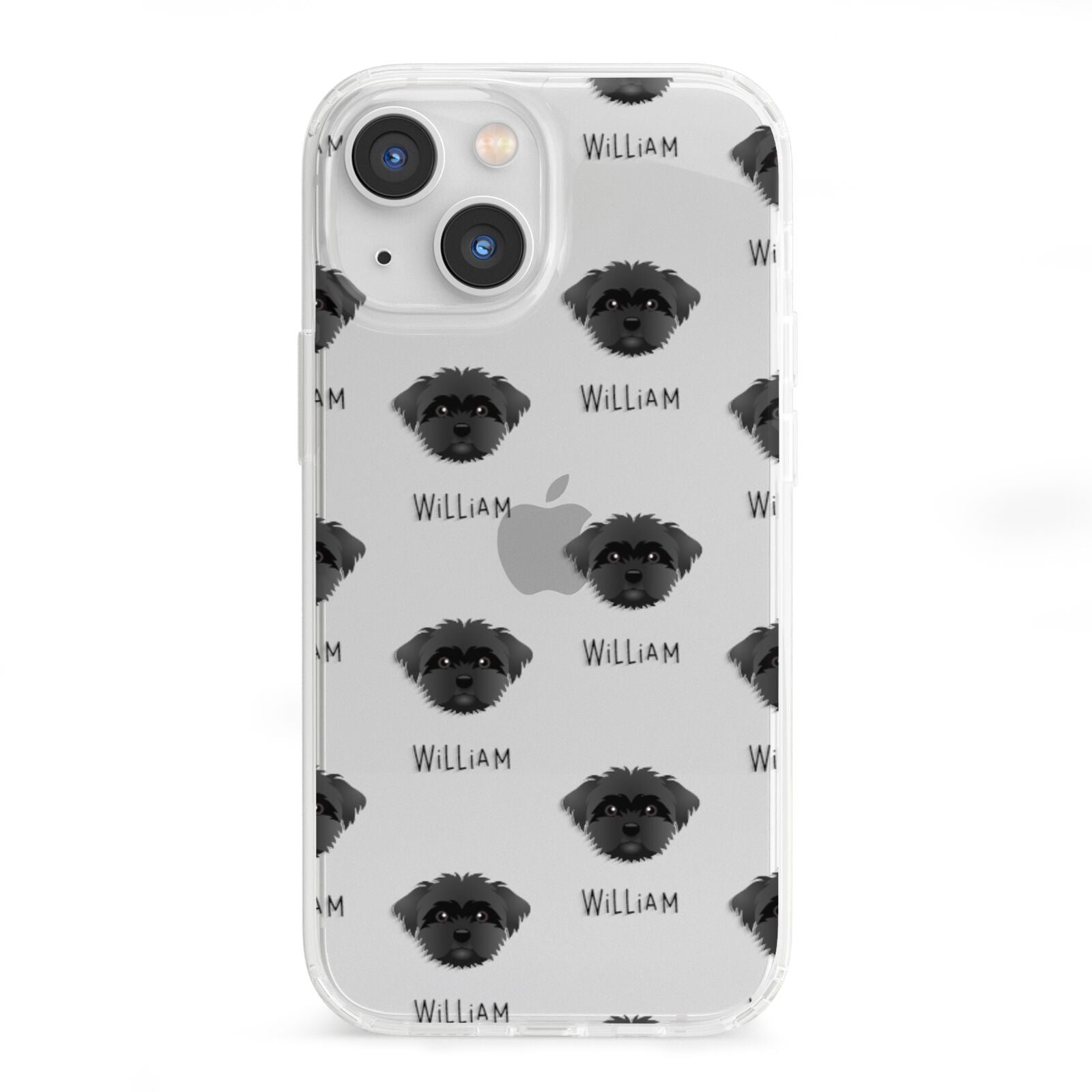 Peek a poo Icon with Name iPhone 13 Mini Clear Bumper Case