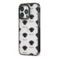 Peek a poo Icon with Name iPhone 13 Pro Black Impact Case Side Angle on Silver phone