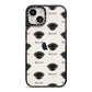 Peek a poo Icon with Name iPhone 14 Black Impact Case on Silver phone