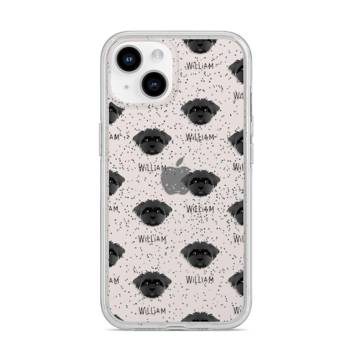 Peek a poo Icon with Name iPhone 14 Glitter Tough Case Starlight