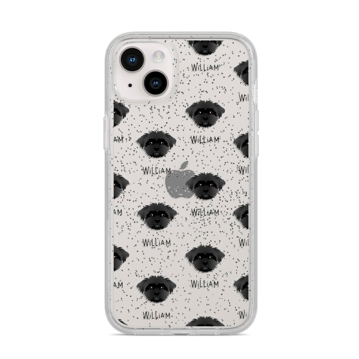 Peek a poo Icon with Name iPhone 14 Plus Glitter Tough Case Starlight
